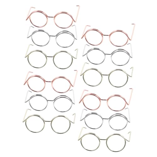 UPKOCH Mini-Brille Für Puppen 12-teiliges Set Bastel-Sonnenbrillen Für Dekoration Universelles Puppen-Brillen-Spielzeug von UPKOCH