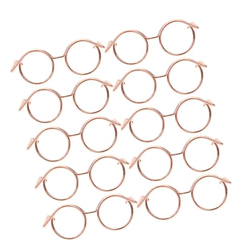 UPKOCH 15 Stück Mini-Brillenspielzeug Minibrille für Puppe Miniatur-Brille Brillengestell Puppenbrille aus Draht gläser Puppenbrillenverzierungen Mini-Puppenbrillen-Requisiten Metall von UPKOCH