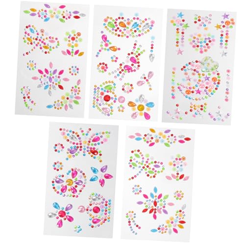 UPKOCH 15 Stück Teiliges Bunte Edelstein Sticker für Funkelnde Acryl Diamant Aufkleber Hautfreundlich Selbstklebend Kreative Basteldekoration für Geburtstag Party Weihnachten von UPKOCH