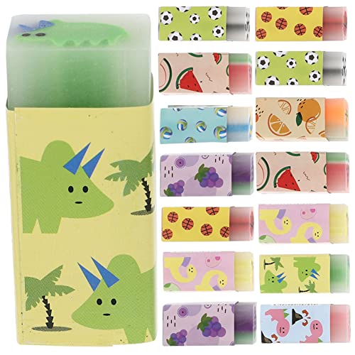 UPKOCH 15 Stück Teiliges Cartoon Radiergummis für Frucht Dinosaurier und Basketball Design für Schule und Büro Abwischbar Sicher und Kindgerecht von UPKOCH