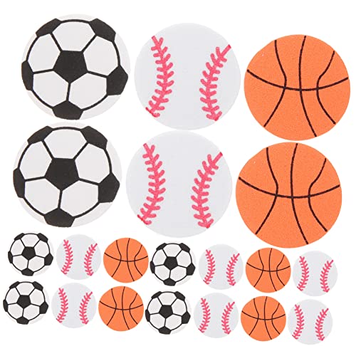 UPKOCH 150blätter Bunte Sportball-Aufkleber Kreative Dekorative Schwamm-Sticker Für Junge Mädchen Für -projekte Fußball Basketball Und Baseball von UPKOCH