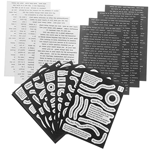 UPKOCH 16 Blätter Vintage Aufkleber für Scrapbooking und Journaling Selbstgemacht Zitate Sticker Selbstklebende Dekoration für Planer Tagebuch und Album von UPKOCH
