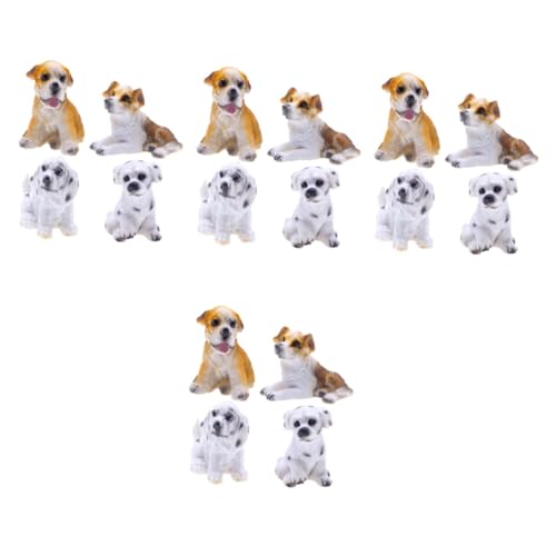 UPKOCH 16 Stk Simulationshund Miniatur-Hundefiguren Hundestatue Minifiguren Spielzeug Tier Miniaturfiguren Welpen-Cupcake-Topper Pappbecher schmücken Geschenk Hündchen Dekorationen Harz von UPKOCH