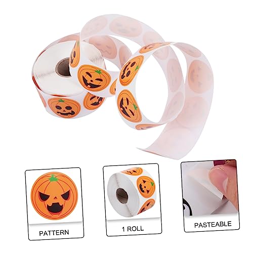 UPKOCH 1rolle Halloween Dekorative Aufkleber Mit Lustigen Kürbis-stickern Für Partys Scrapbooking Und Kreative Deko- Für Gruselzeit von UPKOCH