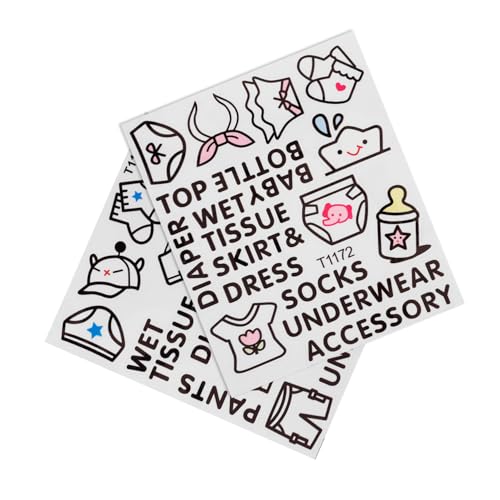 UPKOCH 2 Blätter Kleiderlogo -aufkleber Kleidung Etiketten Klassifizierungsaufkleber Kleideraufkleber Pvc von UPKOCH