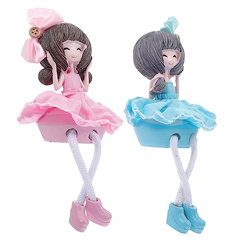 UPKOCH Hängende Füße Fee Puppen 2 Pcs Harz Spielzeug Fee Ornament Desktop Decor Für Mädchen Fee Puppen Decor von UPKOCH