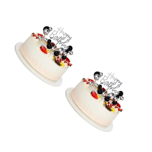 UPKOCH 2 Sätze Schwarzgoldene Kuchendekoration Kuchen -topper Kugeln Kuchen Picks Kuchen Topper Diy-kuchenaufsatz Kuchenbällchen-topper-dekorationen Kuchenkugeln Kugelkuchenpicks Papier von UPKOCH