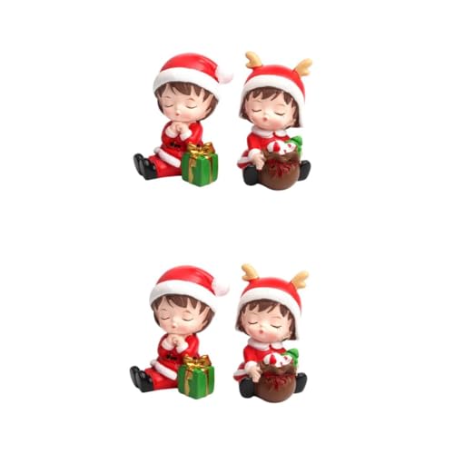 UPKOCH 2 Sätze Weihnachtsschmuck Aus Harz Puppenhaus Weihnachtsdekoration Party Weihnachtspuppenkuchendekor Weihnachtsdekorationen Miniatur-weihnachtsdeko Mädchen Weihnachten 2 Stücke * 2 von UPKOCH