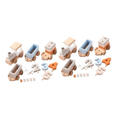 UPKOCH 2 Sätze Zug holzspielzeug für kleinkinderspielzeug toy train Zahlenzug für Werkzeug zum Anlehnen von Zahlen für hölzern Light Brown UPKOCH 2 Sätze Zug holzspielzeug für kleinkinderspielzeug toy train Zahlenzug für Werkzeug zum Anlehnen von Zahlen für hölzern Light Brown von UPKOCH