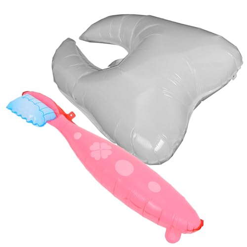 UPKOCH 2 Stück Aluminiumfolie Zahnballons Shower Dekoration Erste Zähne Party Cartoon Zahnform Robust Platzfest Weiß Rosa Geeignet für Zahnparty Deko Erster Zahn von UPKOCH
