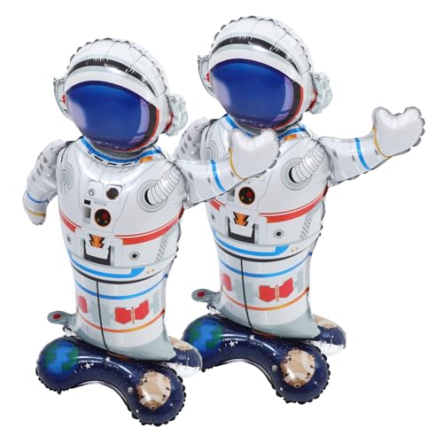 UPKOCH 2 Stück Astronautenballon Geburtstag Luftballons Weltraum-Cartoon-Ballons Astronautenförmige Luftballons Partyballons Party dekorative Luftballons Charakter Ballons Aluminium von UPKOCH