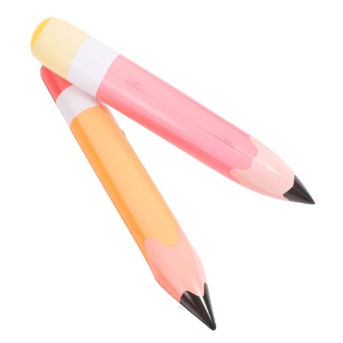 UPKOCH 2 Stück Aufblasbare PVC Bleistiftballons Rot Orange Kreative Klassenzimmerdekoration Geburtstag Partyspielzeug Langlebige PVC Material Vielseitig für Foto Requisiten und von UPKOCH