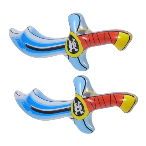 UPKOCH 2 Stück Aufblasbares Piratenmesserspielzeug Halloween-Piratenparty Klingen Duell Schaum aufblasbare Piratenschwerter Bühnenauftritt Schwerter Ballons PVC von UPKOCH