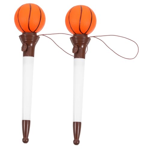UPKOCH 2 Stück Basketball Form Kugelschreiber Lustige Tragbare Schreibstifte Multifunktionale Kreative Schreibaccessoires Leichte Langlebige Plastik Kugelschreiber für Schüler und von UPKOCH