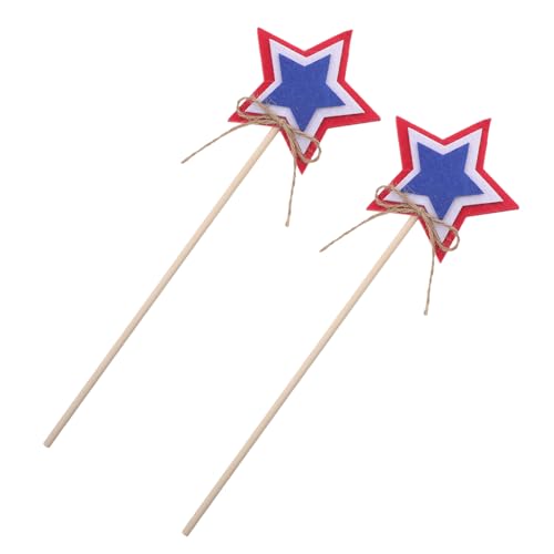 UPKOCH 2 Stück Feenstangendekoration Partydekorationen patriotisches patriotische Partygeschenke Unabhängigkeit dis Stern Cosplay-Gefälligkeiten-Stick Star Design Feenstäbe gefühlt von UPKOCH