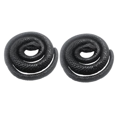 UPKOCH 2 Stück Lifelike Schwarze Gummischlangen Elastisch Flexible Halloween Tischdekoration Requisiten zur Horrorparty und Gartenschreck für Tiere von UPKOCH