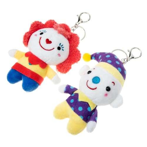 UPKOCH 2 Stück Plüsch Schlüsselanhänger Clown Anhänger und Leicht Schulranzen Dekoration für Jungen Mädchen Cartoon Karneval Accessoire für Alltag und Party von UPKOCH