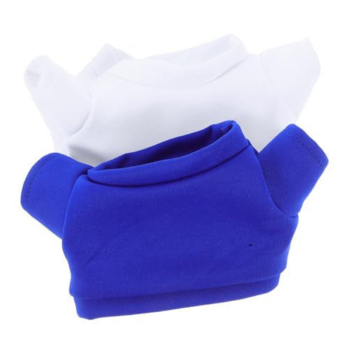 UPKOCH 2 Stück Shirts für Plüschtiere Austauschbare Kleidung für Kuscheltiere Geeignet für Große Puppen Weißem und Blauem T Shirt für Kreative Rollenspiele von UPKOCH