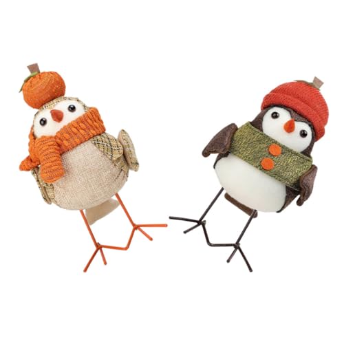 UPKOCH 2 Stück Vogelschmuck zum Erntedankfest Herbst deko wohnaccessoires küchendekoration tischdeko Herbst Erntedankfest Dekoration kleine Figuren wohnkultur Stehende Vogelfigur Stoff von UPKOCH