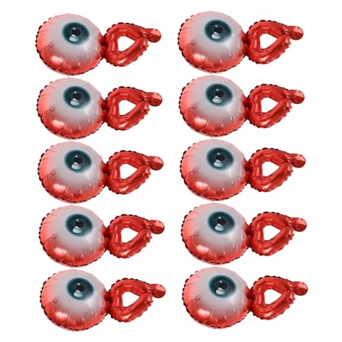 UPKOCH 20 Stück Halloween Aluminium Folienballons Handgelenk mit Aufblasbaren Augenball Designs Leicht Tragbar Dekorativ für Halloween Party Festival Partydeko und Festtagsartikel von UPKOCH