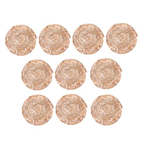 UPKOCH 20 Stück Handgefertigte Mini Strohhüte Handgewebte Puppenhüte für DIY Basteln Dekoration und Party Strapazierfähige Sichere Puppenaccessoires aus Naturstroh von UPKOCH