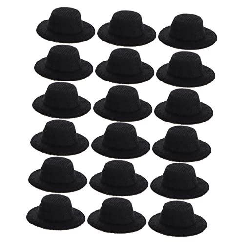 UPKOCH 20 Stück Miniature Schwarze Formelle Hüte DIY Puppenhüte aus Hochwertigem für Kreative Bastelprojekte für Rollenspiele und Puppen Outfits von UPKOCH