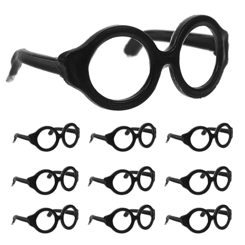 UPKOCH 20 Stück Puppen-Sonnenbrillen Puppen-Anziehbrillen Mini-Schwarze Brillen Miniatur-Brillen Puppen-Kostüm-Zubehör Für DIY-Puppen-Verkleidungszubehör von UPKOCH