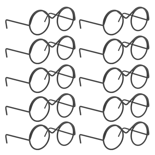 UPKOCH 20St Puppe Mini-Brille aus Metall Miniatur Minibrille für Puppen Puppenwindeln passen leuchtbrillen weihnachsgeschenk entzückende Mini-Brille Puppe Black von UPKOCH