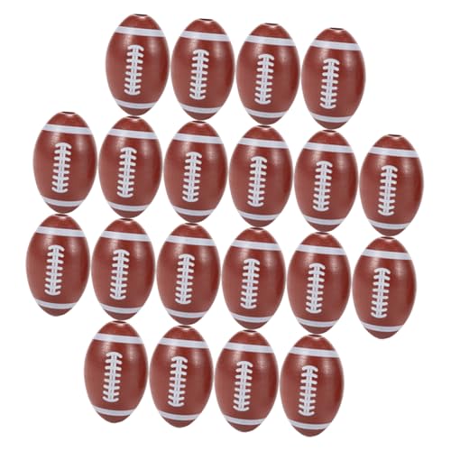 UPKOCH 20Stücke Holzperlen für DIY Schmuck Rugby Fußball Abstandshalter Lose für Armbänder Halsketten und Haarschmuck für Bastelliebhaber und Kunsthandwerk von UPKOCH