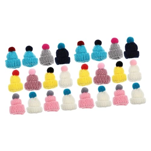 UPKOCH 24 STK Mini-Hut DIY Zubehör Verschleißfeste Kleine Hüte Dekorative Puppenhüte Miniaturpuppen Multifunktionale Kleine Hüte Verschleißfeste Bastelhüte Stricken Austauschbar Garn von UPKOCH