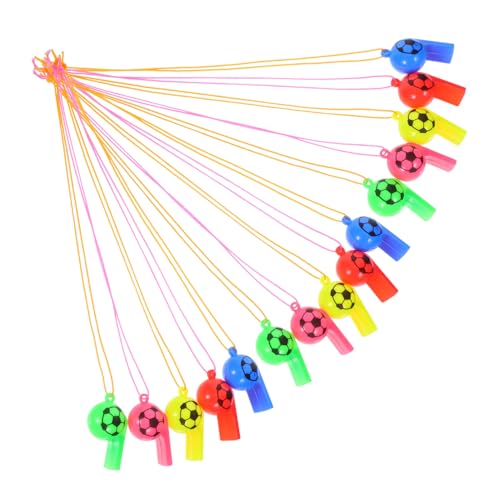 UPKOCH 24 Stück Fußball Pfeife Fußball-Partygeschenke Bulk Fußball pfeift Fußballmuster pfeift Trainingspfeife Pfeife für Haustiertraining hängende Pfeife Plastik von UPKOCH
