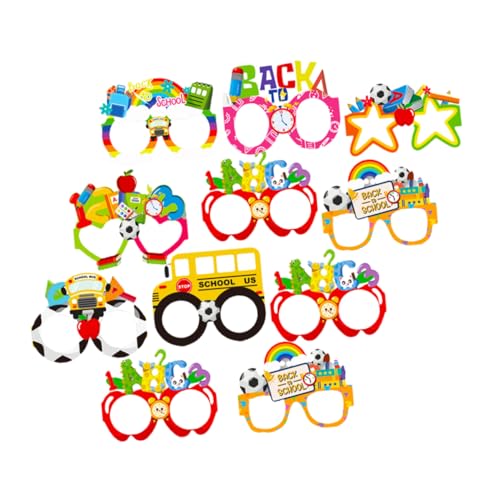 UPKOCH 24stücke Teiliges Papierbrillen Für Einschulungsfeier Lustige Fotorequisiten Für Kindergarten Und Vorschule Dekorative Brillen Für Back-to-school Party von UPKOCH