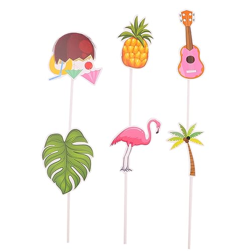 UPKOCH 24St Backenverzierung tortendeko einschulung küchengeräte tropisches Tier hawaiianische dekorationen Ornament Cupcakes Flamingo-Kuchenaufsatz Kochzubehör Schreibtisch Zylinder von UPKOCH