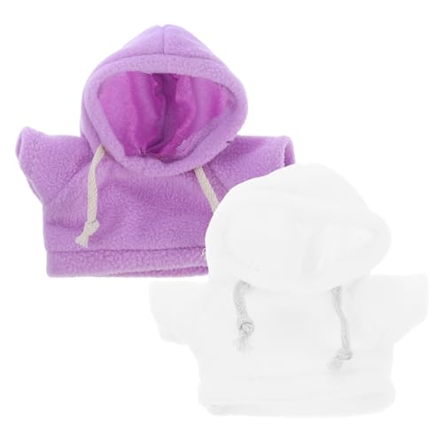 UPKOCH 2Stücke Plüsch Outfits Weiche Kapuzenpullover für Stofftiere Niedliche Kleidung für Puppen und Kuscheltiere Große Spielzeugbekleidung Pflegeleicht und Austauschbar von UPKOCH