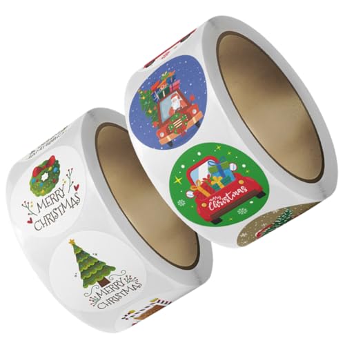 UPKOCH 2rollen Selbstklebende Weihnachtsaufkleber Für Geschenkverpackungen Und Dekoration Für Weihnachten Und Feiertagsgeschenke von UPKOCH
