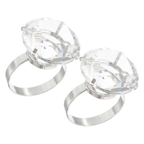 UPKOCH 2st Große Diamantring-requisiten Randverzierung Minirollen Runde Kapseln Diamant-ring Award-ball-kapseln Hängende Schrauben Behälterkapseln Ehering Transparent Legierung von UPKOCH