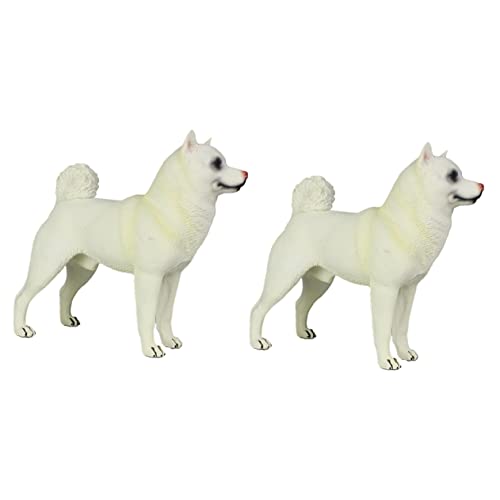 UPKOCH 2st Hundeschmuck Stehendes Welpenmodell Realistische Hundefiguren Miniatur-hundefiguren Hundefiguren Dekor Hundeskulptur Schreibtischdekoration Kind Tier Weiß Plastik Spielzeug von UPKOCH