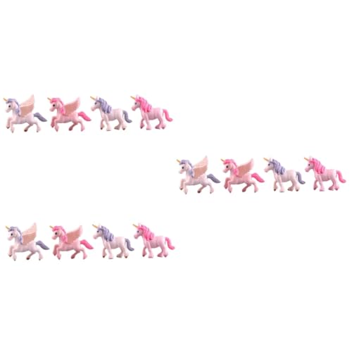 UPKOCH 3 Sätze Mikrolandschaftsdekoration Fliegendes Pferd Modell Einhorndekor Fliegendes Pferd Mikro Tortenaufsatz Einhorn Terrariumdekorationen Einhornkuchen Harz 4 Stück * 3 von UPKOCH