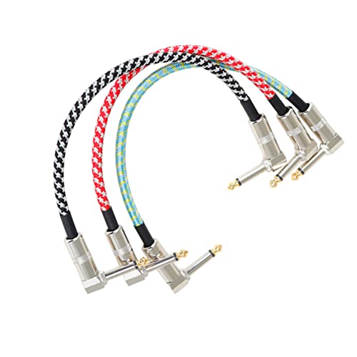 UPKOCH 3 Stück Gitarren Effektkabel Praktische Audioverbindung mit Nylongeflecht Stecker Kompatibel mit Gitarre und Bass Geräuschreduzierend für Effektpedale von UPKOCH