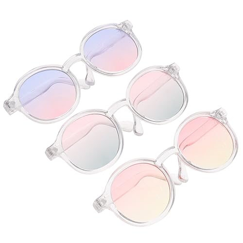 UPKOCH 3 Stück Puppenbrillen Puppen Transparente Brillen Babypuppe Modepuppe Augenbrillen Sonnenbrillen Mini Brillen Zum Basteln Brillen Spielzeugbrillen Bastelbrillen Kunststoff von UPKOCH