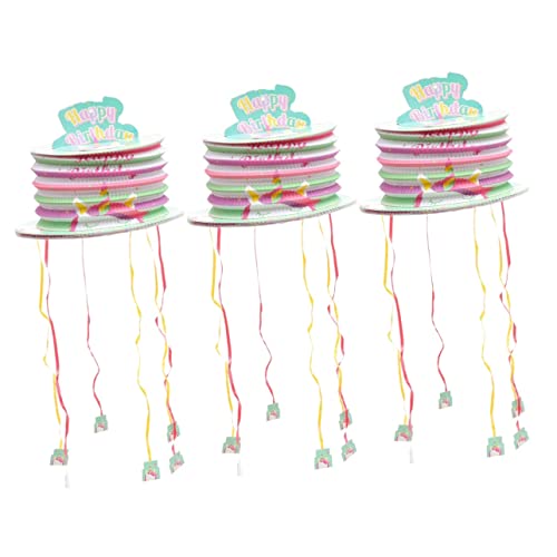 UPKOCH 3 Stück Schnur Einhorn-piñata Requisiten Für Geburtstagsfeiern Mädchen Tierspielzeug Spielzeuge Festival-laternen-pinata Kreative Pinata Runter Füllung Spiel Requisiten Kind Papier von UPKOCH
