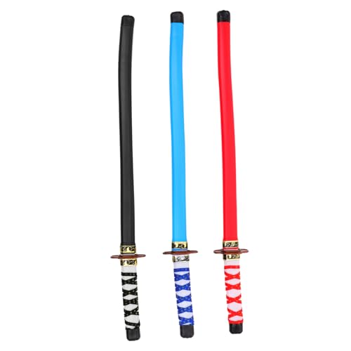 UPKOCH 3 Stück Teiliges Japanisches Samuraischwert Leichtes Cosplay Requisit in Rot Blau Schwarz für Kindergeburtstag Partydeko und Rollenspiele UPKOCH 3 Stück Teiliges Japanisches Samuraischwert Leichtes Cosplay Requisit in Rot Blau Schwarz für Kindergeburtstag Partydeko und Rollenspiele von UPKOCH