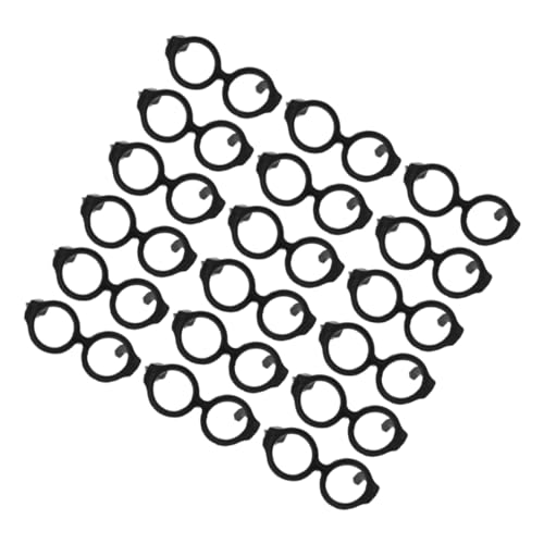 UPKOCH 30 Stück Puppenbrille Gläser Mini Brillen zum Anziehen der Puppe lustige Brillendekore dekorative Glasdekore Puppenzubehör Puppe verkleiden Zubehör Plastik Schwarz von UPKOCH