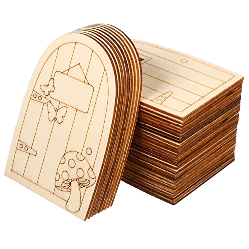 UPKOCH 36Stücke Teiliges Mini Holzfeen Türen Unbemalt Kreative Elf Türen für Garten Home Office Deko für Bastelprojekte und Weihnachten von UPKOCH