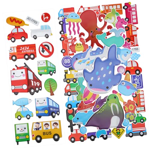 UPKOCH 3Blätter Bögen Cartoon Aufkleber Tier Fahrzeug und Verkehrsschild Sticker für Kreative Bastelideen Langlebig Vielseitig Einsetzbar und Farbenfroh für Kindergarten UPKOCH 3Blätter Bögen Cartoon Aufkleber Tier Fahrzeug und Verkehrsschild Sticker für Kreative Bastelideen Langlebig Vielseitig Einsetzbar und Farbenfroh für Kindergarten von UPKOCH