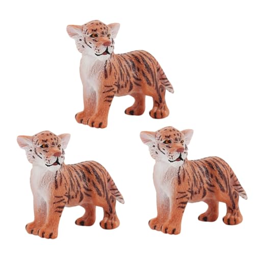 UPKOCH 3St Simulation Tiger Spielzeug Kinderspielzeug Spielzeug für Kinder Heimdekorationen Mini-Tiger-Modell Spielzeuge Wohnkultur Mini-Tiger-Dekor Tigerverzierung Haushalt Statue Figur von UPKOCH
