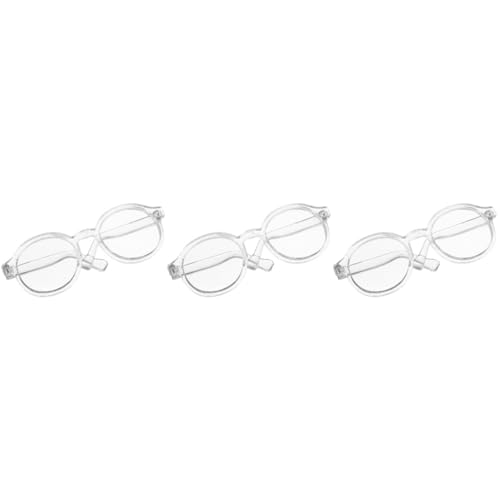 UPKOCH 3st Puppenbrille Kinderspielbrille Sternbrille Mini-Lesebrille Brille Für Puppe Ausgestopftes -plüschtier Fotografie-Requisiten Kreisbrille Mini-zubehör Gläser Plastik von UPKOCH