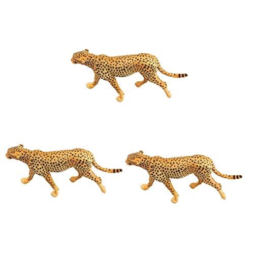 UPKOCH 3st Simulationsleopard Wildtierspielzeug Tischdekoration Desktop-geparden-Statue Wilde Tiere-skulptur Gepard Spielzeug Gepard Dekoration Mini-tierfiguren Kind Zubehör Plastik Fest von UPKOCH