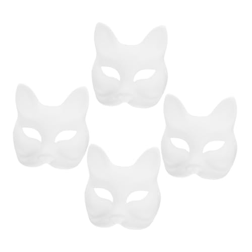 UPKOCH 4 Stück Blanko Papiermasken Fuchsform DIY zum Bemalen Umweltfreundlicher für Maskerade Fasching Halloween Faschingsparty Kreatives Schmuckstück für Kostüm und Dekoration von UPKOCH