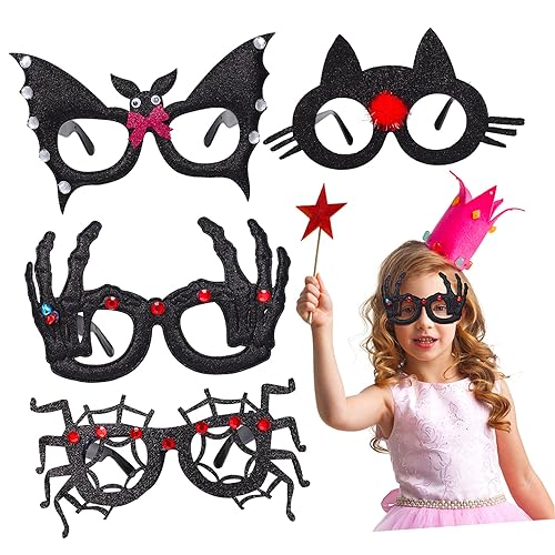 UPKOCH 4 Stück Halloween-Brille Party lustige Brille gefälscht augenmaske halloween halloween-dekoration spinnenfänger Halloween dekorative Brillen gruselige Brille Plastik von UPKOCH